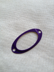 Porte tiquette mtallique ovale: aubergine